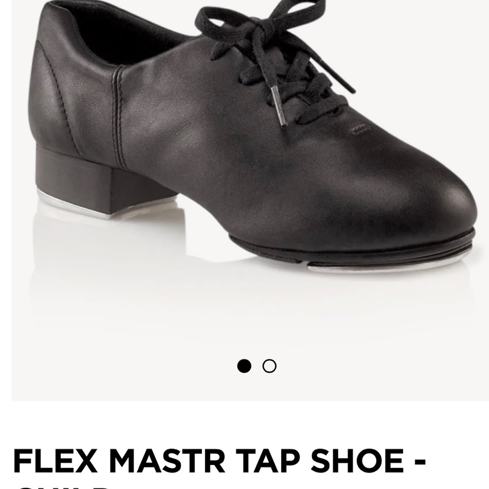NIB Girls black Capezio tap shoe